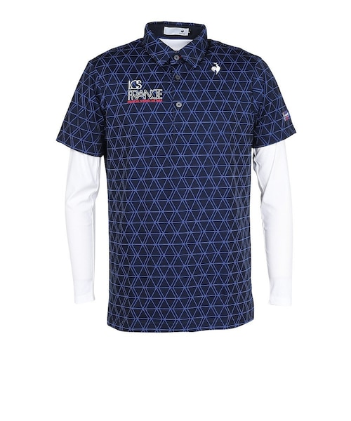 ゴルフウェア ポロシャツ 長袖インナー付 メンズ. LG5FTZ00M ルコックスポルティフ（lecoqsportif）ゴルフウェア インナー付半袖