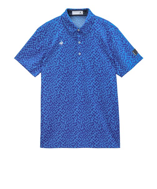 ルコックスポルティフ（lecoqsportif）ゴルフウェア ミナモ柄半袖シャツ LG6SHS08M BL00