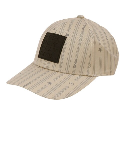 ピン（PING）帽子 ストライプ総柄プリントキャップ 621-6187301-040