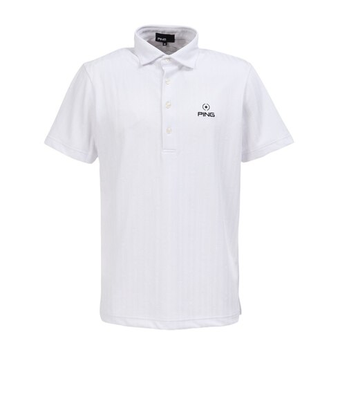 ピン（PING）ゴルフウェア 凸凹 ストライプジャガード 半袖ポロシャツ 621-6160307-030