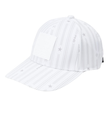 ピン（PING）帽子 ストライプ総柄プリントキャップ 621-6187301-030