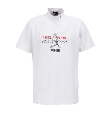 ピン（PING）モックネック ゴルフ SNAPTEX カノコ インレー Mr.PINGプリント 半袖ハイネックカットソー 621-6167401-030