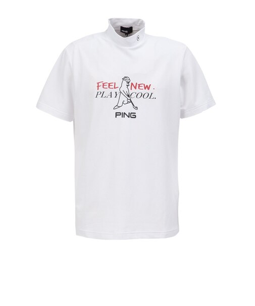 ピン（PING）モックネック ゴルフ SNAPTEX カノコ インレー Mr.PINGプリント 半袖ハイネックカットソー 621-6167401-030