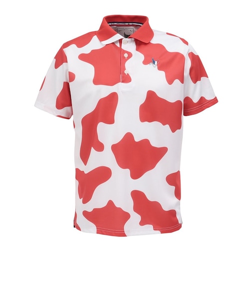 クランク（CLUNK）ゴルフウェア 牛柄 半袖ポロシャツ CL5RTG51 ORG