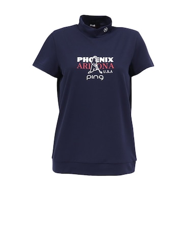 ピン（PING）モックネック ゴルフ Mr.PINGプリント 半袖ハイネックシャツ 622-6167400-120