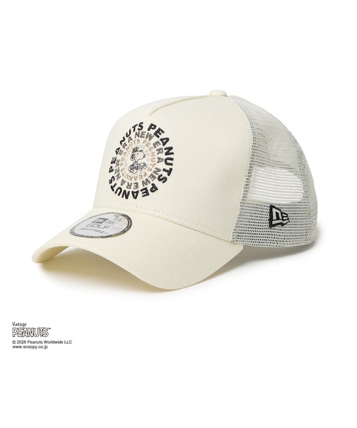 ニューエラ（NEW ERA）帽子 9FORTY A-Frame トラッカー ビンテージピーナッツ ゴルフ サークルロゴキャップ 14865322