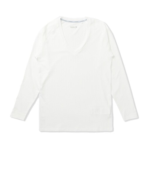 ハーレー（HURLEY）PHANTOM ポリプロピレン コールドメッシュ インナー Vネック ロングスリーブシャツ MGIW26111P-WHT