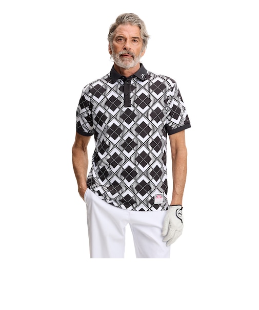 ジェイリンドバーグ（J.LINDEBERG）ゴルフウェア 30Y Tour Tech Striped 半袖ポロシャツ 071-25641-26SS-019