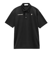 ルコックスポルティフ(lecoqsportif)ゴルフウェア 吸汗速乾 メッシュ調 ワイドシルエット 半袖ポロシャツ LG6SHS13M BK00