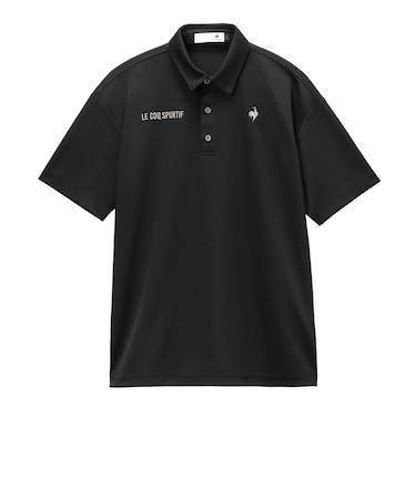 ルコックスポルティフ（lecoqsportif）ゴルフウェア 吸汗速乾 メッシュ調 ワイドシルエット 半袖ポロシャツ LG6SHS13M BK00