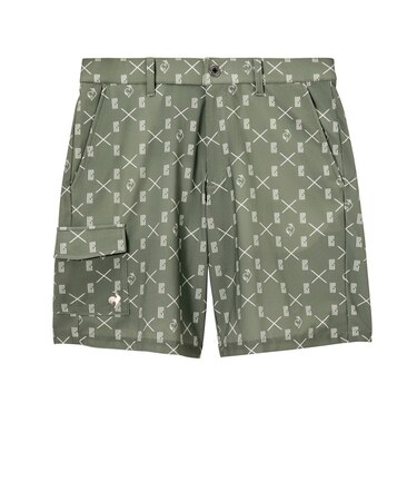 ルコックスポルティフ（lecoqsportif）ゴルフウェア 吸汗速乾 モノグラム柄 ショートパンツ LG6SHP03M GR00