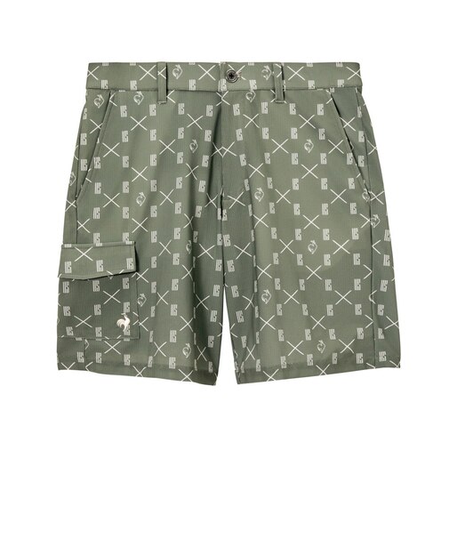 ルコックスポルティフ（lecoqsportif）ゴルフウェア 吸汗速乾 モノグラム柄 ショートパンツ LG6SHP03M GR00