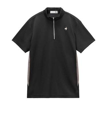 ルコックスポルティフ（lecoqsportif）ゴルフウェア 吸汗速乾 モノグラム柄 ハーフジップ 半袖シャツ LG6SHS85M BK00