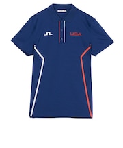 J.LINDEBERG（J.LINDEBERG）ゴルフウェア Matis 半袖ポロシャツ USA GOLF COLLECTION 071-21754-097-B