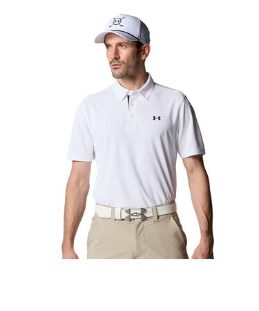 アンダーアーマー（UNDER ARMOUR）ゴルフウェア 速乾 DRIVE ARMOURDRY 鹿の子 半袖ポロシャツ 6012526 100