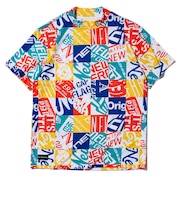 ニューエラ（NEW ERA）モックネック ゴルフ 半袖 ミッドネック Tシャツ アーカイブロゴ オールオーバー 15124824