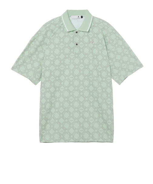 ルコックスポルティフ（lecoqsportif）ゴルフウェア モノグラム柄 ワイドシルエット 半袖ポロシャツ LG6SHS12M EM00