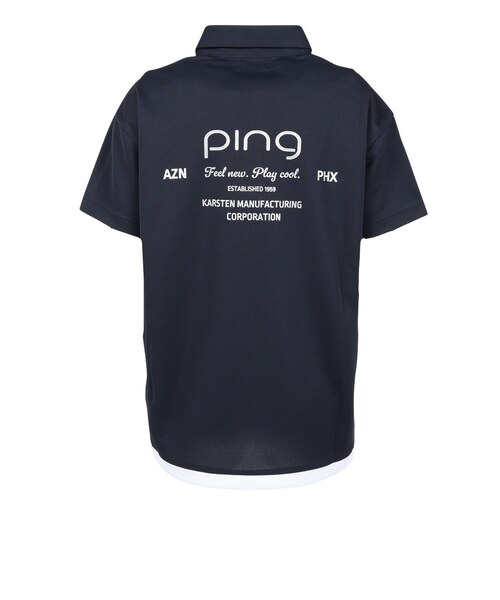 PING ゴルフウェア ピン（PING）ゴルフウェア オクタピンメッシュ半袖ハーフジップシャツ