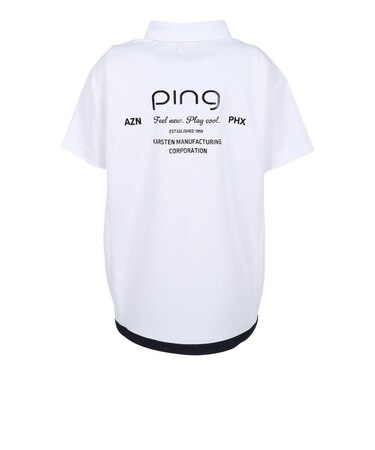 ピン（PING）ゴルフウェア 吸汗速乾 オクタピンメッシュ 半袖ハーフジップシャツ 622-6260706-030