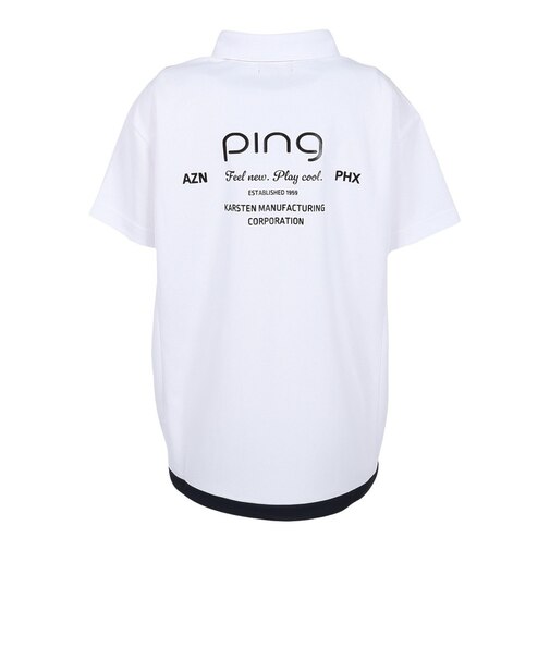 ピン（PING）ゴルフウェア 吸汗速乾 オクタピンメッシュ 半袖ハーフジップシャツ 622-6260706-030