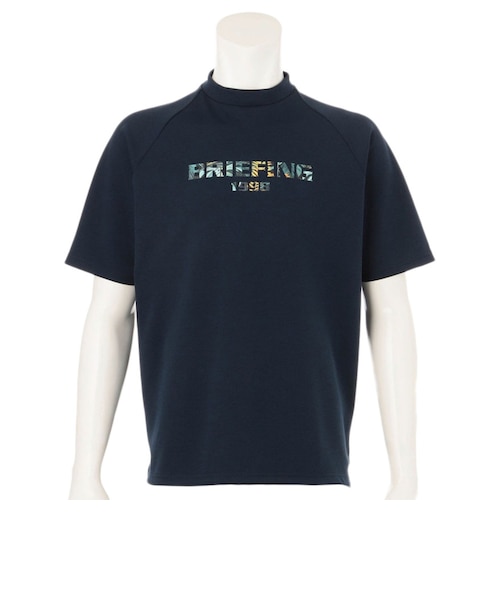 新品　BRIEFING GOLF 半袖モックネックシャツ　XL ブリーフィング（BRIEFING）モックネック ゴルフ ボタニカルロゴ