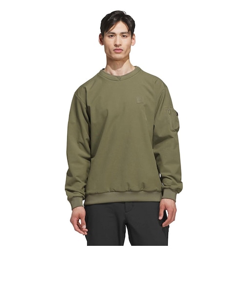 アディダス（adidas）ゴルフウェア クライマウォーム 撥水 クルーネック プルオーバージャケット SS801-KH0131 OLV