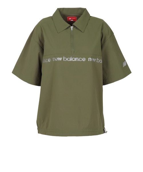 【極美品】new balance ゴルフウェア ハーフジップ サイズ5 カーキ ニューバランス（new balance）ゴルフウェア ハーフジップ シャツ