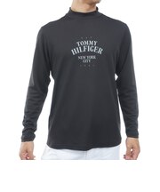 トミーヒルフィガー（TOMMY HILFIGER）ゴルフウェア ワッフル 長袖モックシャツ THMA655-BLK