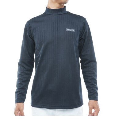 トミーヒルフィガー（TOMMY HILFIGER）ゴルフウェア 針抜きジャガード フラッグモックシャツ THMA661-NVY