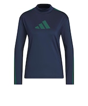 アディダス（adidas）ゴルフウェア スリーストライプス モックネック 長袖シャツ WX566-KG2175 NVY