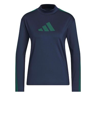 アディダス（adidas）ゴルフウェア スリーストライプス モックネック 長袖シャツ WX566-KG2175 NVY