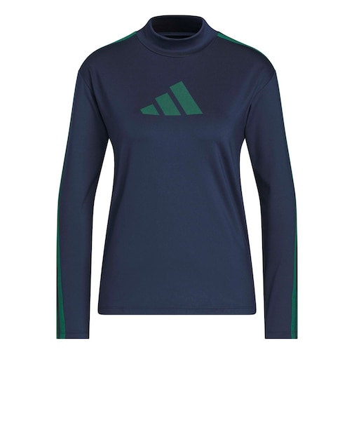 アディダス（adidas）ゴルフウェア スリーストライプス モックネック 長袖シャツ WX566-KG2175 NVY
