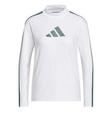アディダス（adidas）ゴルフウェア スリーストライプス モックネック 長袖シャツ WX566-KG0172 WH