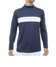 トミーヒルフィガー（TOMMY HILFIGER）ゴルフウェア ベア天 長袖モックシャツ THMA664-NVY