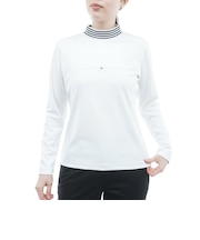 ゴルフウェア ベア天 長袖モックネックシャツ THLA660-WHT