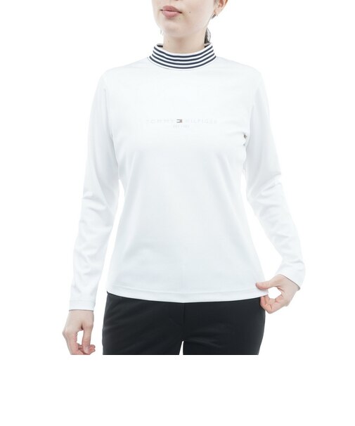 ゴルフウェア ベア天 長袖モックネックシャツ THLA660-WHT