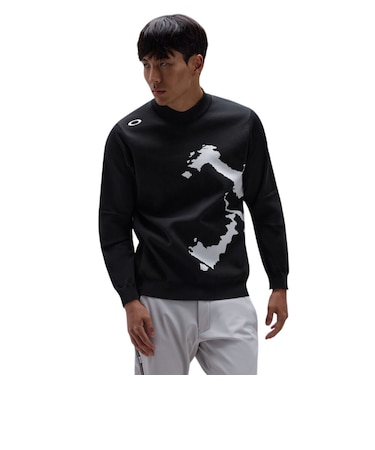 オークリー（OAKLEY）ゴルフウェア 吸汗速乾 遮熱 SKULL BOLD SWEATER 長袖モックネックシャツ FOA409544-021