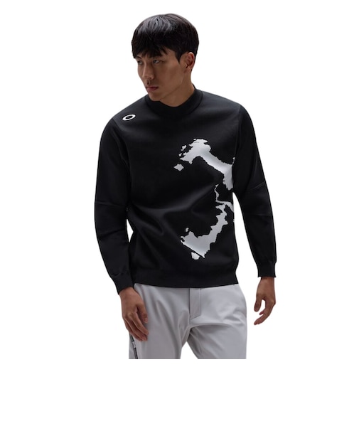オークリー（OAKLEY）ゴルフウェア 吸汗速乾 遮熱 SKULL BOLD SWEATER 長袖モックネックシャツ FOA409544-021