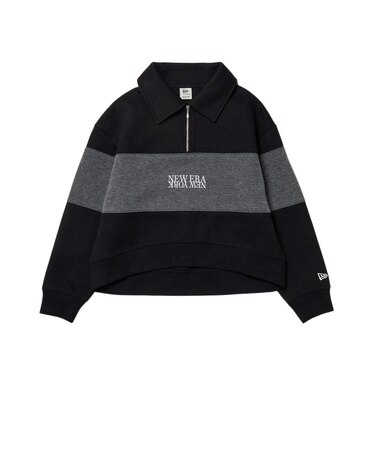 ニューエラ（NEW ERA）ゴルフウェア スウェット ハーフジップ 長袖ポロシャツ パネル 15129381