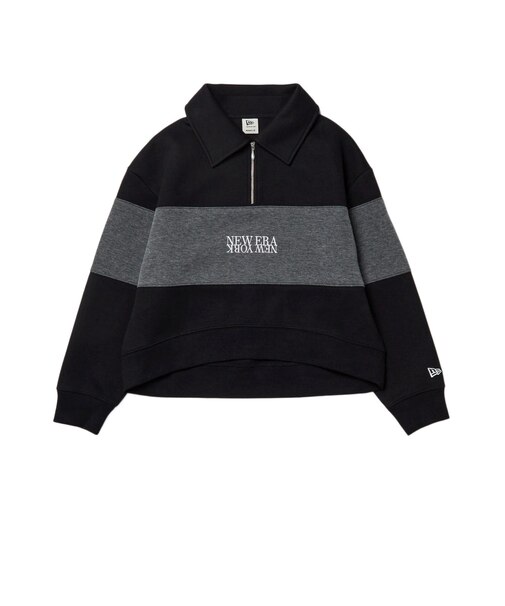 ニューエラ（NEW ERA）ゴルフウェア スウェット ハーフジップ 長袖ポロシャツ パネル 15129381