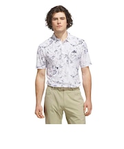 アディダス（adidas）ゴルフウェア CCメッシュ リーフプリント シャツ Q4572-KU1181 WH