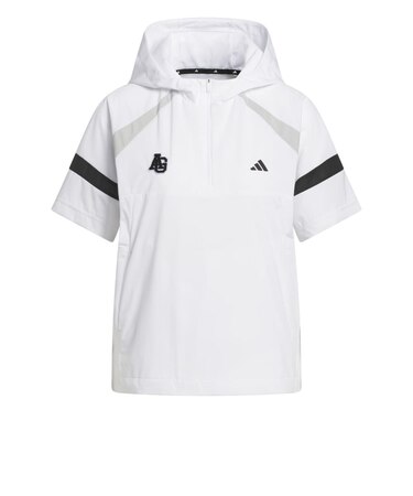 アディダス（adidas）ゴルフウェア アウター 防風 ハーフジップ フード付きアノラックジャケット QD442-KG0144 WH