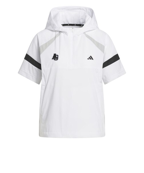 アディダス（adidas）ゴルフウェア アウター 防風 ハーフジップ フード付きアノラックジャケット QD442-KG0144 WH