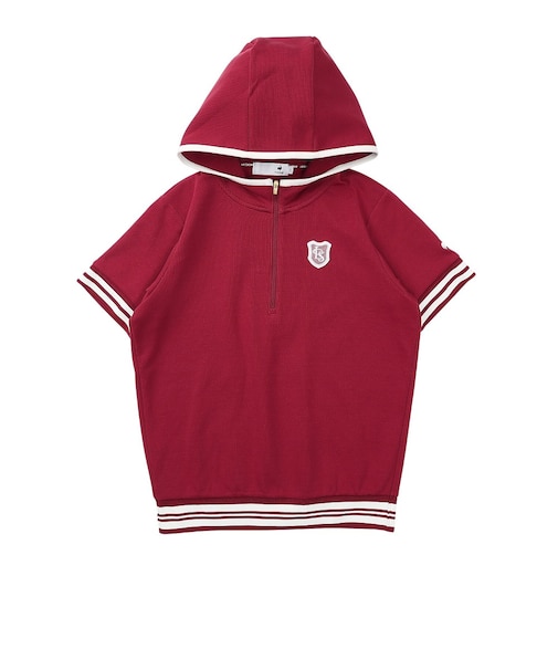 ルコックスポルティフ（lecoqsportif）ゴルフウェア 吸汗 半袖スウェット フーディ LG6FSW80L RD00