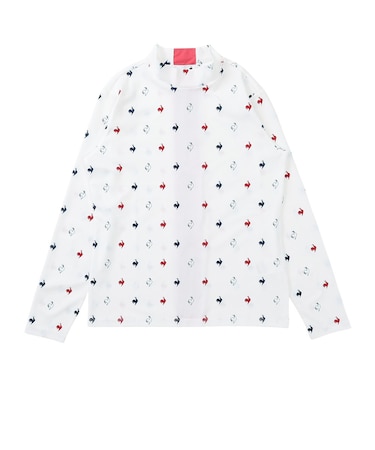 ルコックスポルティフ（lecoqsportif）ゴルフウェア 吸汗 総柄 長袖モックネックシャツ LG6FLS50L WH00