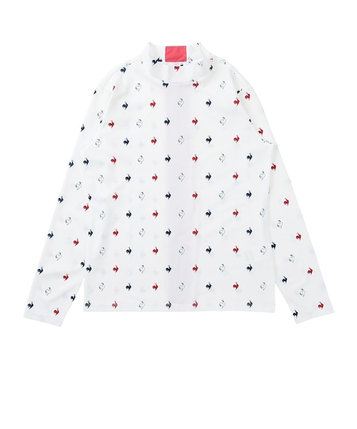 ルコックスポルティフ（lecoqsportif）ゴルフウェア 吸汗 総柄 長袖モックネックシャツ LG6FLS50L WH00