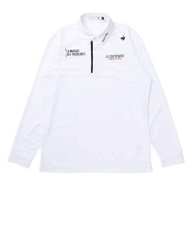 ルコックスポルティフ（lecoqsportif）ゴルフウェア 吸汗速乾 マーキングデザイン 長袖ポロシャツ LG6FLS00M WH00