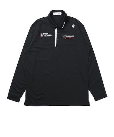 ルコックスポルティフ（lecoqsportif）ゴルフウェア 吸汗速乾 マーキングデザイン 長袖ポロシャツ LG6FLS00M BK00