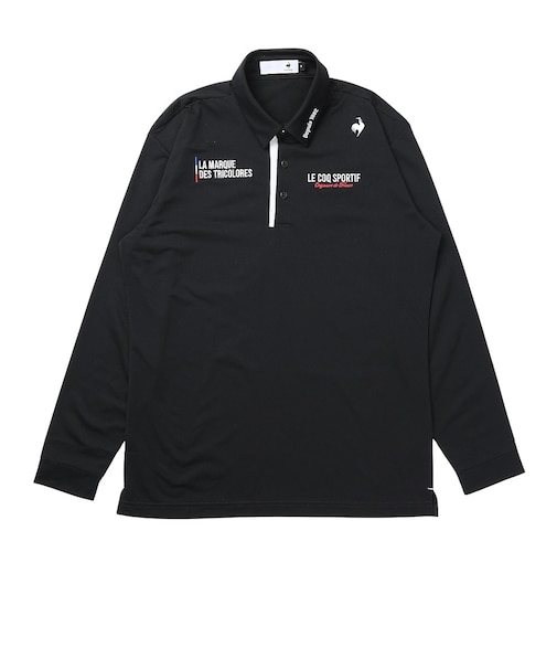 ルコックスポルティフ（lecoqsportif）ゴルフウェア 吸汗速乾 マーキングデザイン 長袖ポロシャツ LG6FLS00M BK00