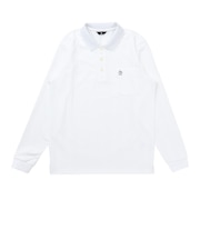 マンシングウエア（MUNSINGWEAR）ゴルフウェア ペンギンストライプジャガード長袖ポロシャツ MG6FLS48M WH00